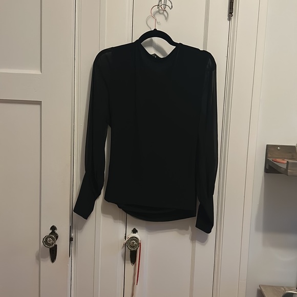 Black cross body blouse - Picture 2 of 3